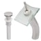 Novatto SQUARED Single Lever Waterfall Vessel Faucet Set, PVD Brushed Nickel/ Clear Glass GF-011BN-C-PUD - alternate 1